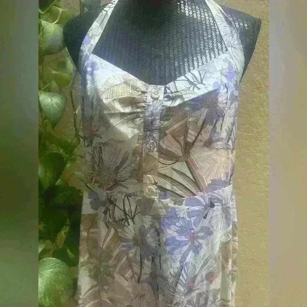 Cupshe Miramar Floral Halter Neck Midi Dress NWT Size M 💜 - Picture 6 of 8